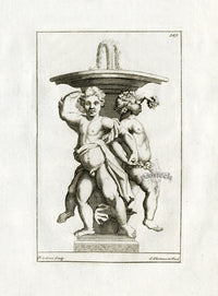 Thomassin Statues of Versailles Antique Print Fountain, 3 Cherubs - Panteek Antique Prints