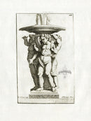 Thomassin Statues of Versailles Antique Print Fountain, 3 Putti - Panteek Antique Prints