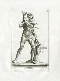 Thomassin Statues of Versailles Antique Print Man, Faun - Panteek Antique Prints