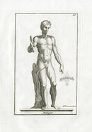 Thomassin Statues of Versailles Antique Print Man, Scroll - Panteek Antique Prints