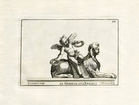 Thomassin Statues of Versailles Antique Print Sphinx, Child - Panteek Antique Prints