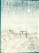 Torii and Full Moon by Kiyochika Kobayashi 1930 - Panteek Antique Prints