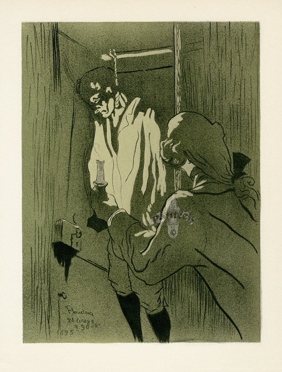 Toulouse Lautrec Original Sauret Poster Le Pendu