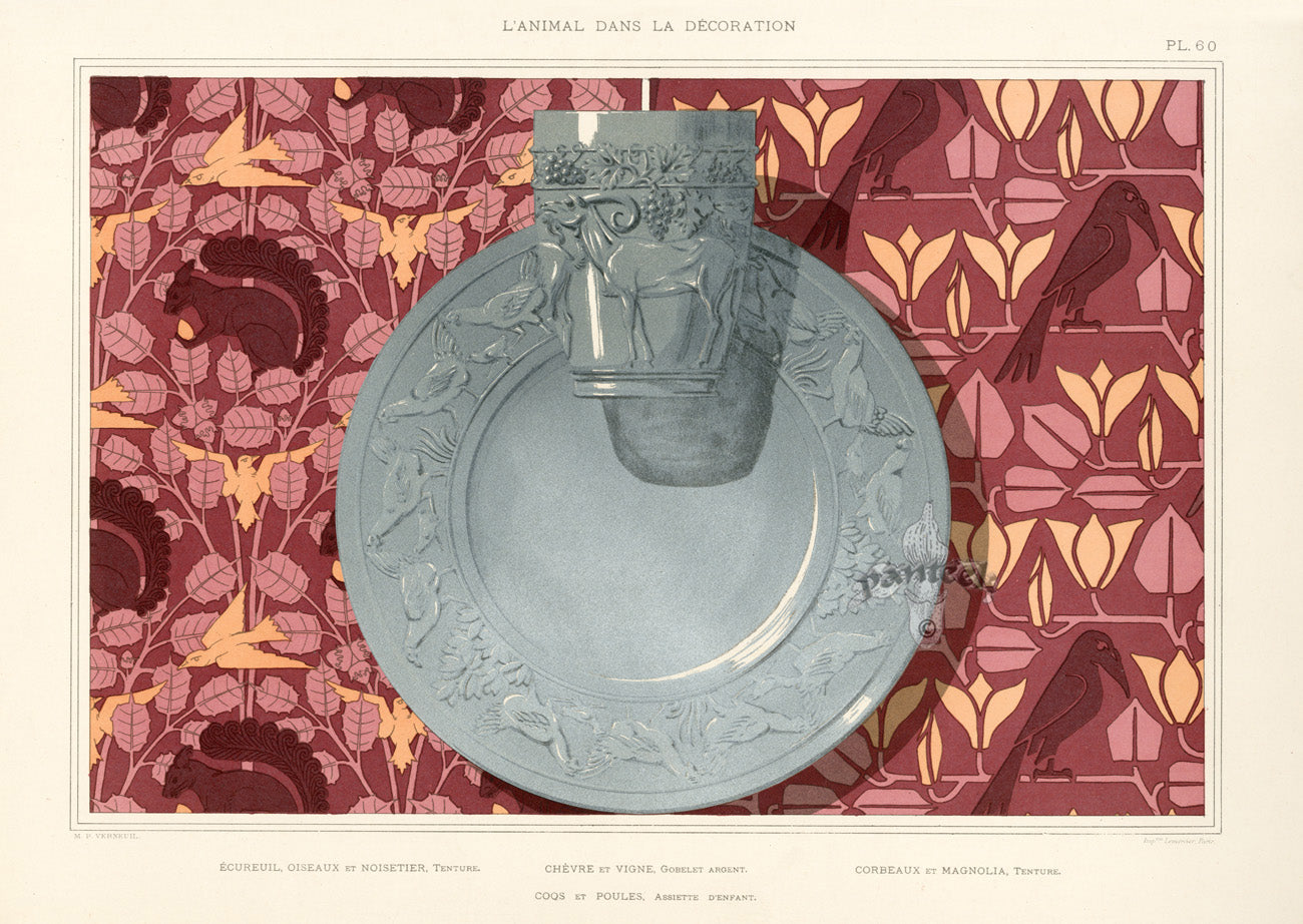 Verneuil & Grasset 1897 Ecureuil, Oiseaux, Corbeaux