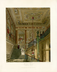 W.H. Pyne Prints 1819 Great Staircase, Kensington Palace - Panteek Antique Prints