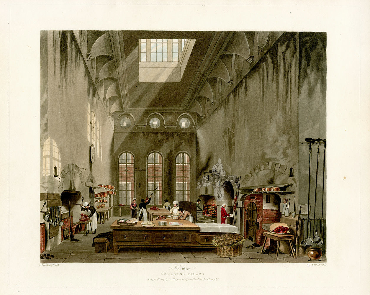 W.H. Pyne Prints 1819 Kitchen, St. James's Palace