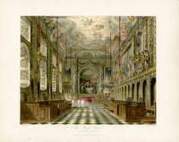W.H. Pyne Prints 1819 Royal Chapel, Windsor Castle - Panteek Antique Prints