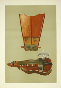 William Gibb Original Print Antique Musical Instrument Bell Harp - Panteek Antique Prints