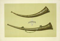 William Gibb Original Print Antique Musical Instrument Burgmote Horns - Panteek Antique Prints