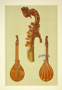 William Gibb Original Print Antique Musical Instrument Cetera Stradivarius - Panteek Antique Prints