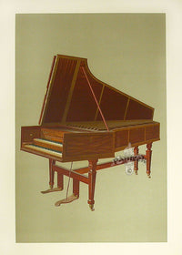 William Gibb Original Print Antique Musical Instrument Empress Harpsichord - Panteek Antique Prints