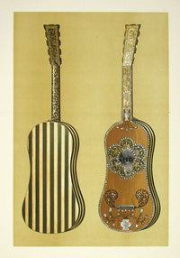 William Gibb Original Print Antique Musical Instrument Guitar - Panteek Antique Prints