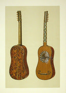 William Gibb Original Print Antique Musical Instrument Rizzio Guitar - Panteek Antique Prints