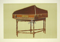 William Gibb Original Print Antique Musical Instrument Spinet - Panteek Antique Prints