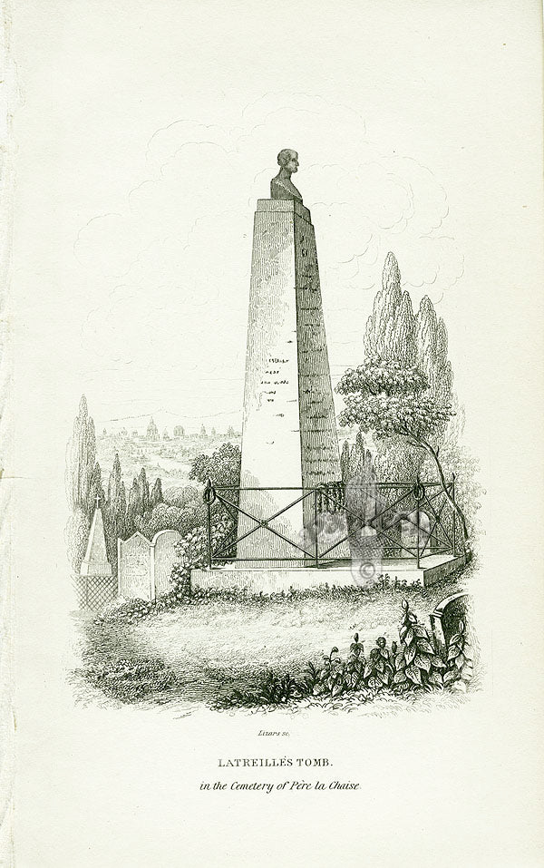 William Jardine Antique Steel Engraving Latreille's Tomb