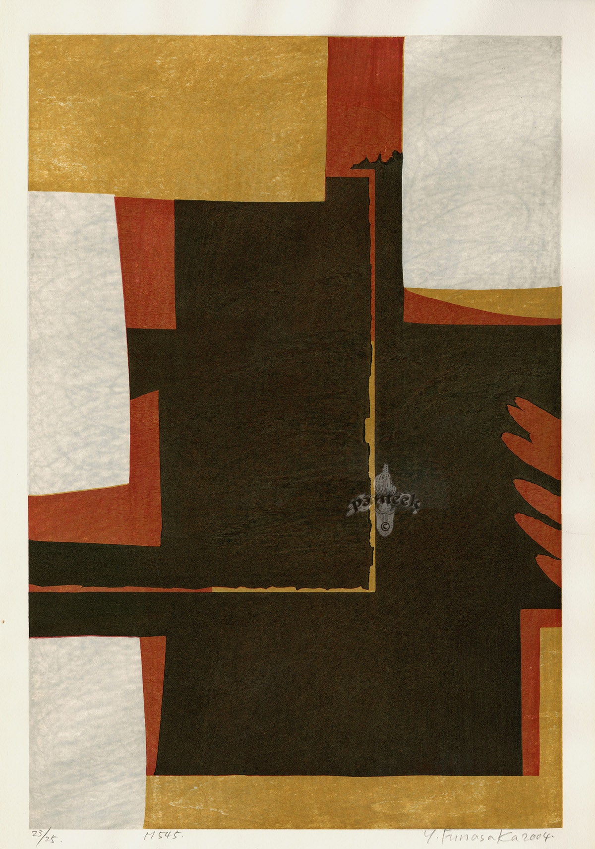 Yoshisuke Funasaka Orange Yellow Abstract M545