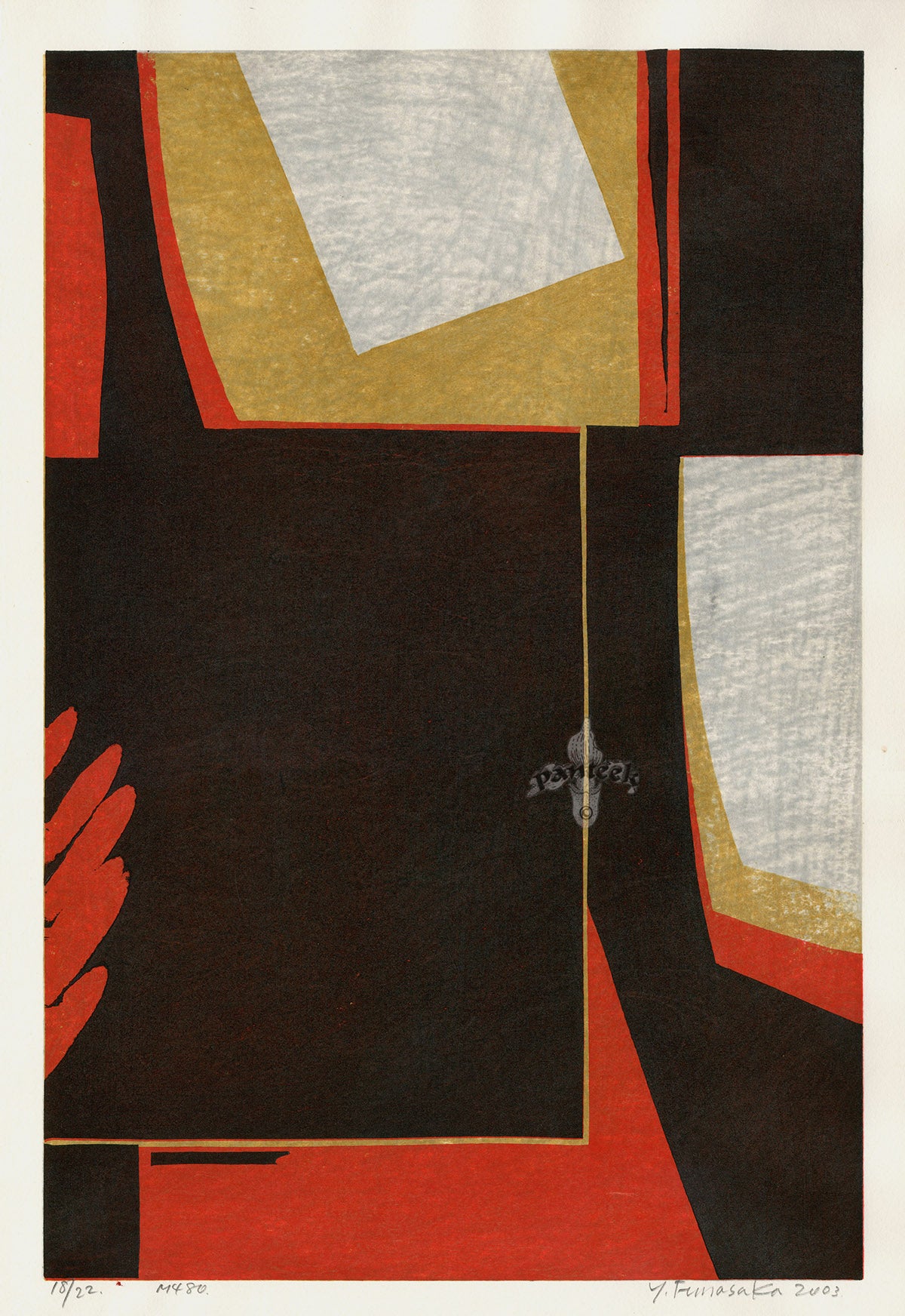 Yoshisuke Funasaka Yellow Orange Black Abstract M480