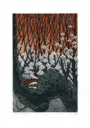 Rei (Ray) Plum Grove at Tenmangu Woodblock Print - Panteek Antique Prints