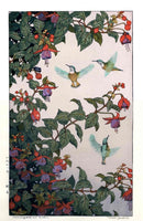 Toshi Yoshida Hummingbird and Fuchsia (California) - Panteek Antique Prints