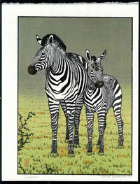 Toshi Yoshida Zebras from Africa Series Lifetime Edition - Panteek Antique Prints