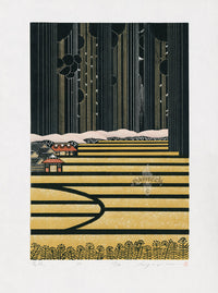 Ray Morimura Original Woodblock Print Hanada 1992